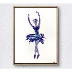 Graceful ballerina expressionism wall art painting 14X11 Gallery Paper original